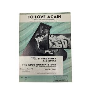 To Love Again Sheet Music the Eddy Duchin Story Staloff Sidney Washington